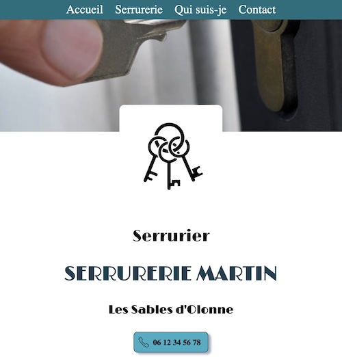 Présentation d'un site avec le thème couleur Océan