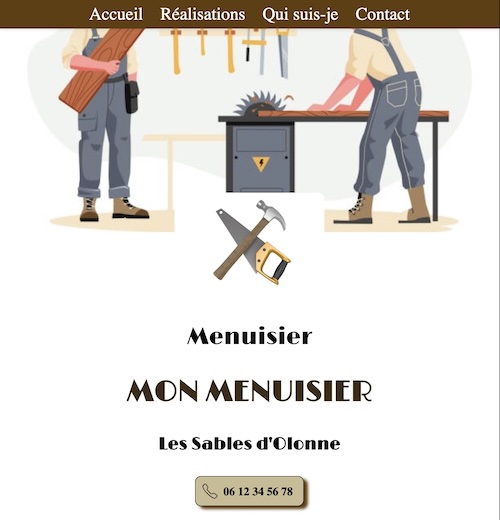 Présentation d'un site avec le thème couleur Terre